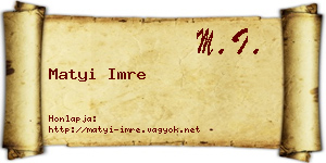 Matyi Imre névjegykártya