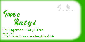 imre matyi business card